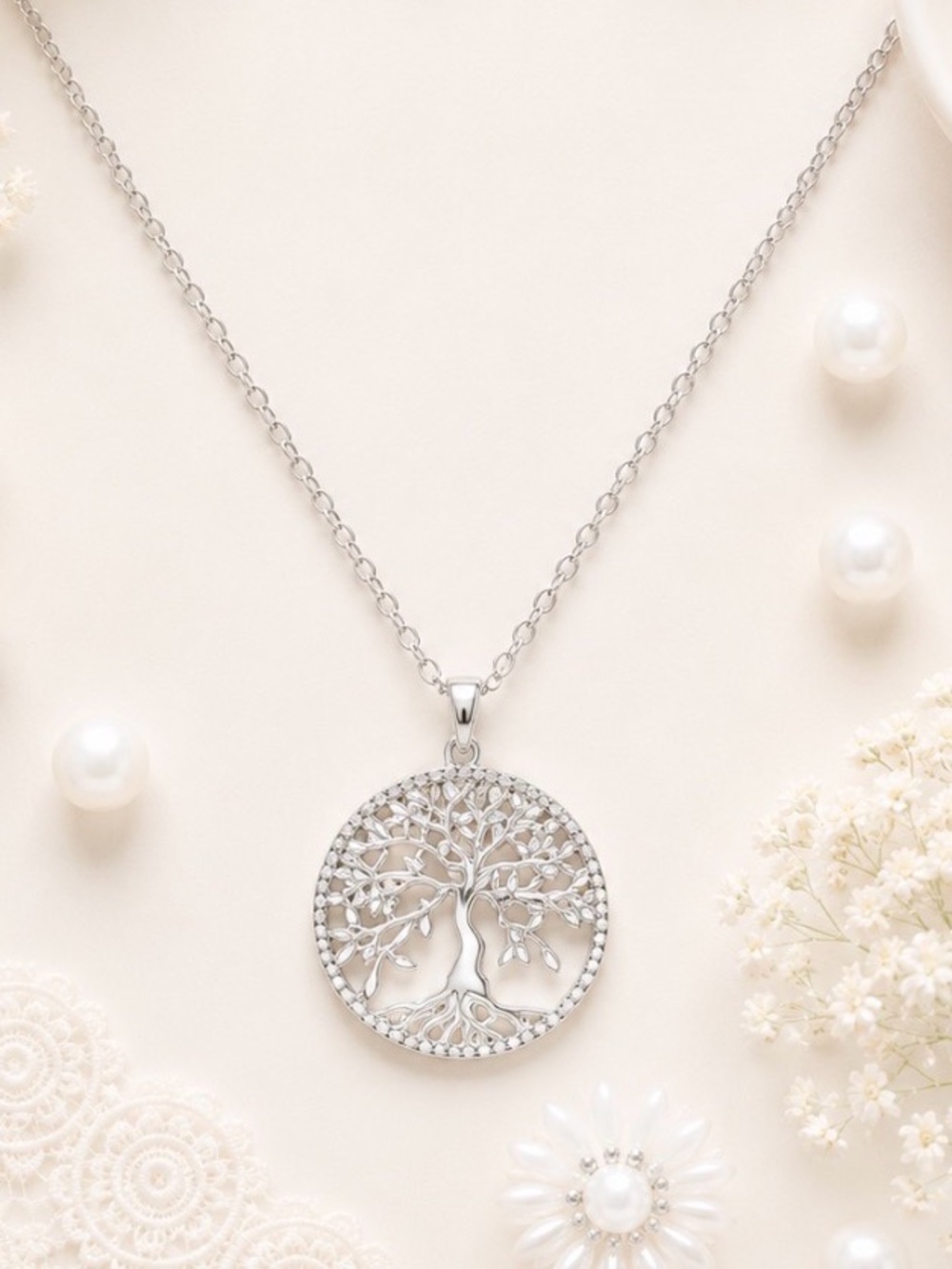 Silver-Tone Tree of Life Pendant Necklace - Women's Jewelry